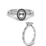Load image into Gallery viewer, Oval Halo Infinity Vine Engagement Ring Semi Mount
