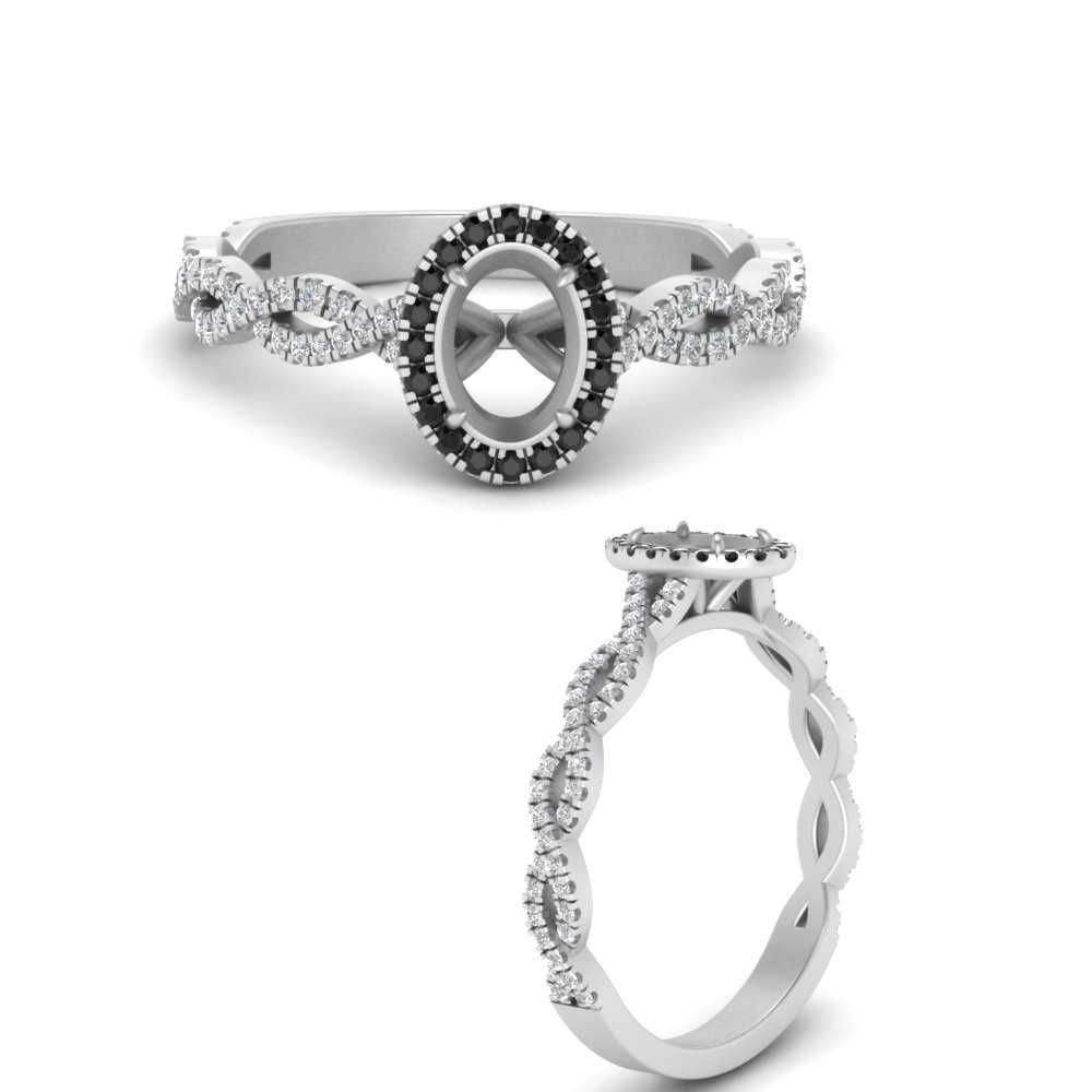 Oval Halo Infinity Vine Engagement Ring Semi Mount
