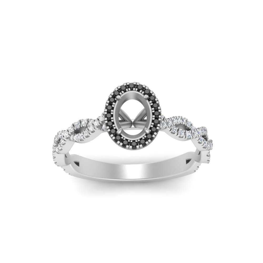 Oval Halo Infinity Vine Engagement Ring Semi Mount