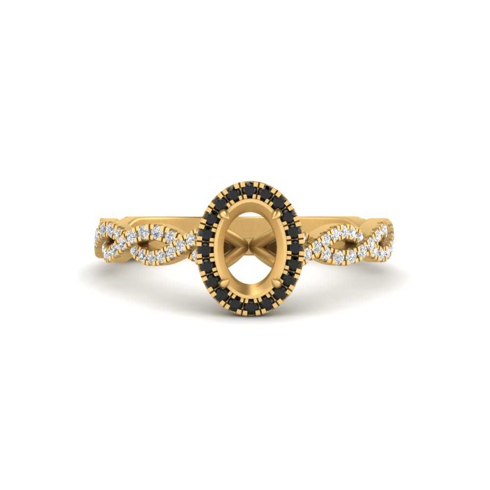 Oval Halo Infinity Vine Engagement Ring Semi Mount