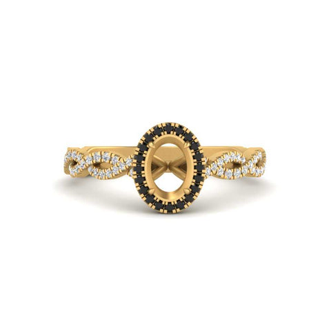Oval Halo Infinity Vine Engagement Ring Semi Mount