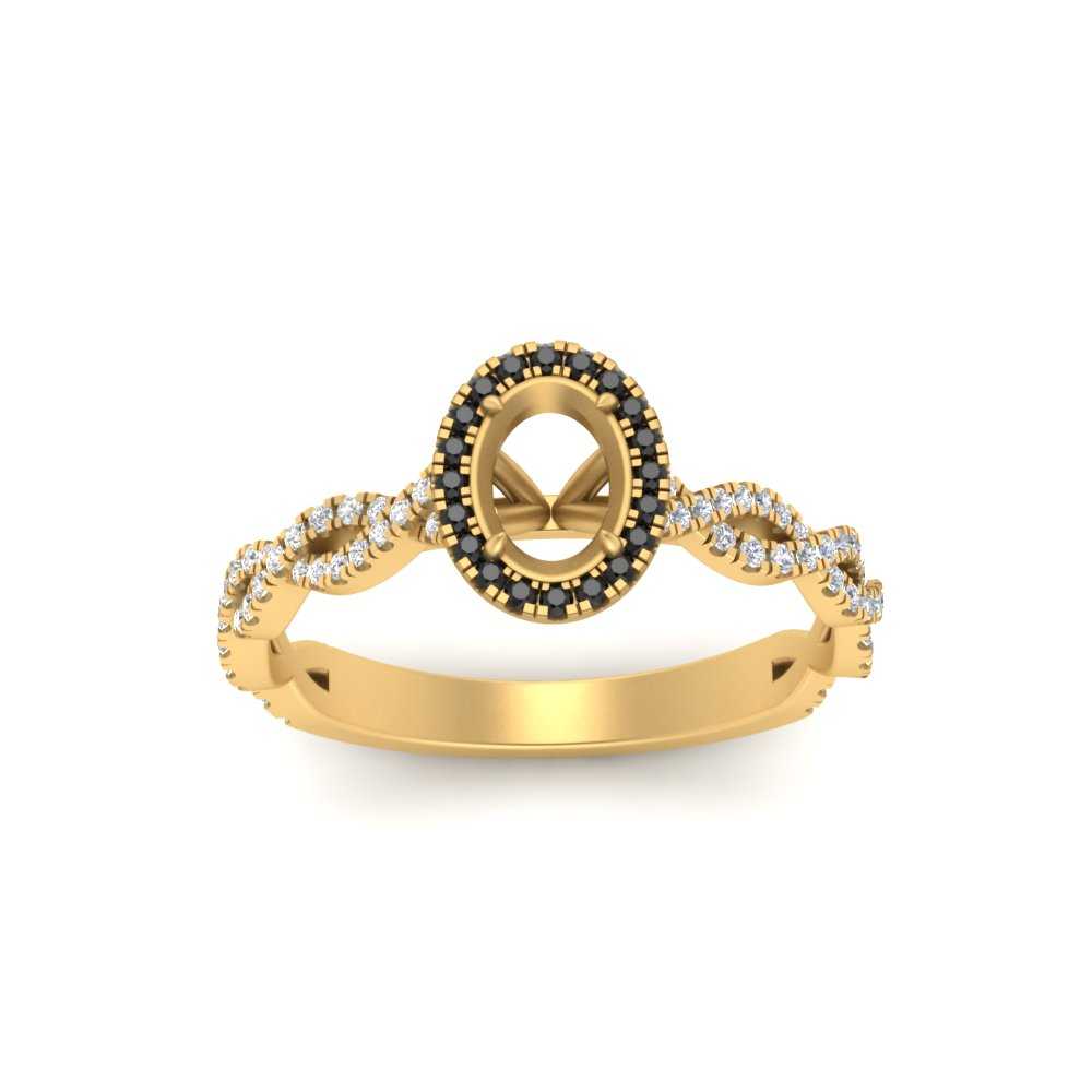 Oval Halo Infinity Vine Engagement Ring Semi Mount