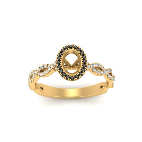 Oval Halo Infinity Vine Engagement Ring Semi Mount
