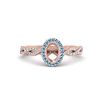 Load image into Gallery viewer, Oval Halo Infinity Vine Engagement Ring Semi Mount
