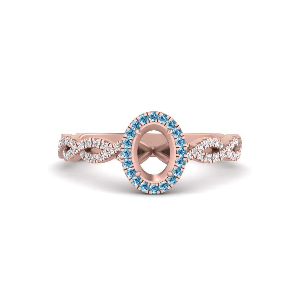 Oval Halo Infinity Vine Engagement Ring Semi Mount