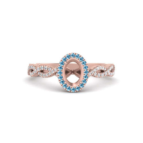 Oval Halo Infinity Vine Engagement Ring Semi Mount