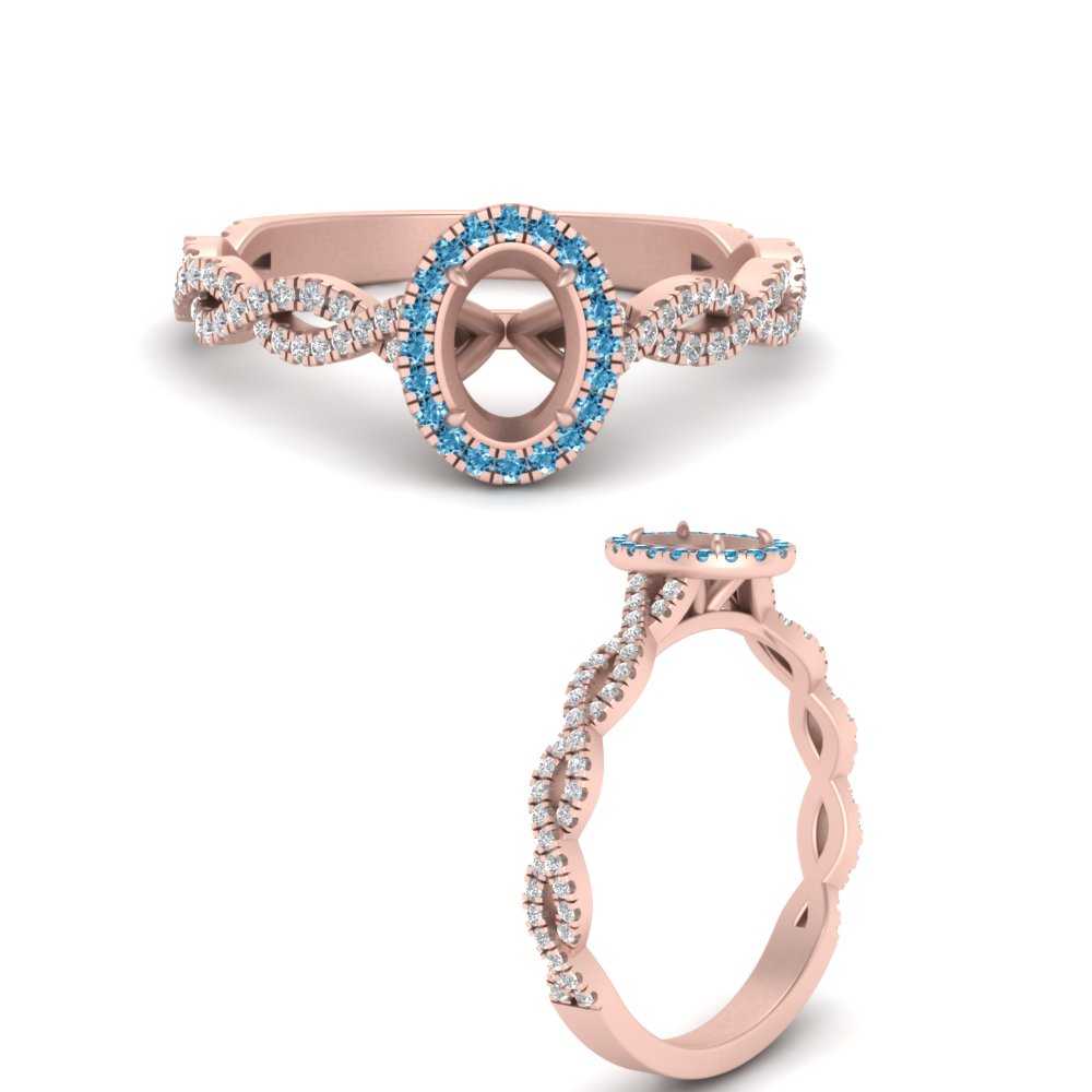 Oval Halo Infinity Vine Engagement Ring Semi Mount