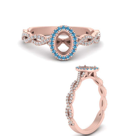 Oval Halo Infinity Vine Engagement Ring Semi Mount
