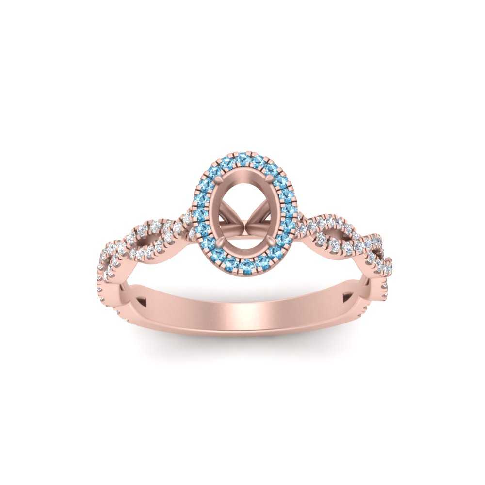 Oval Halo Infinity Vine Engagement Ring Semi Mount