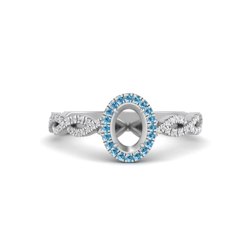 Oval Halo Infinity Vine Engagement Ring Semi Mount