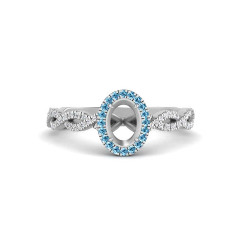 Oval Halo Infinity Vine Engagement Ring Semi Mount