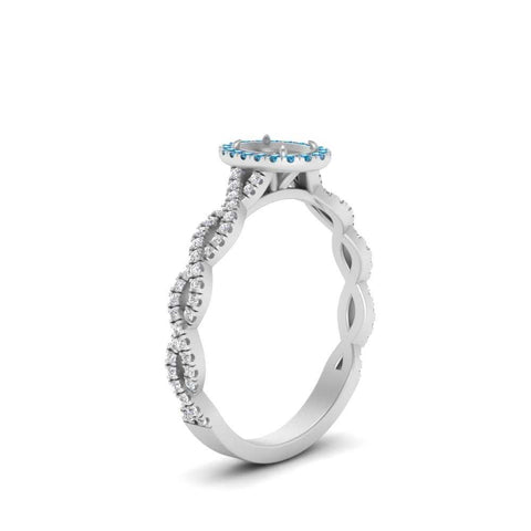 Oval Halo Infinity Vine Engagement Ring Semi Mount