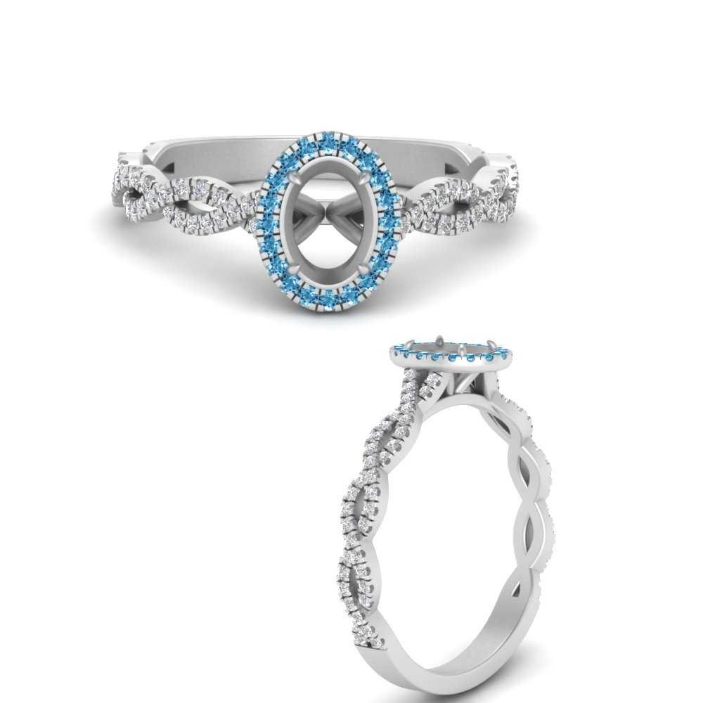 Oval Halo Infinity Vine Engagement Ring Semi Mount