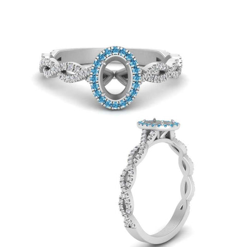 Oval Halo Infinity Vine Engagement Ring Semi Mount