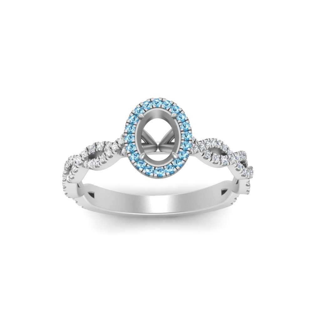 Oval Halo Infinity Vine Engagement Ring Semi Mount