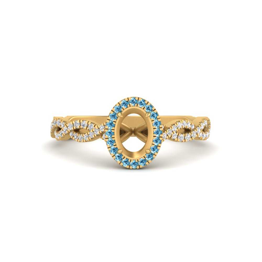 Oval Halo Infinity Vine Engagement Ring Semi Mount