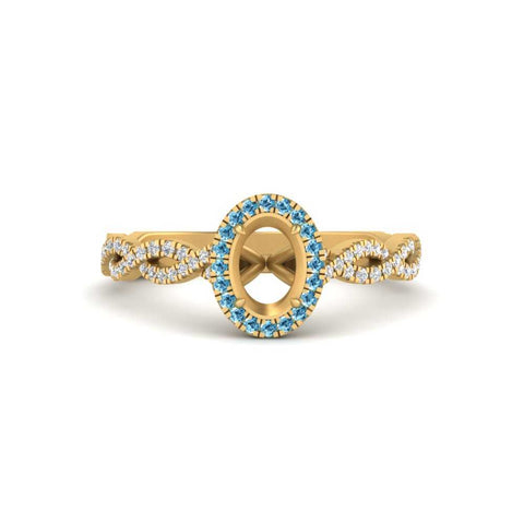 Oval Halo Infinity Vine Engagement Ring Semi Mount