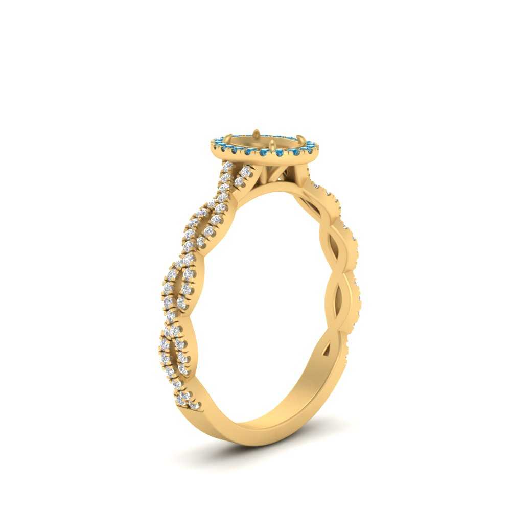 Oval Halo Infinity Vine Engagement Ring Semi Mount