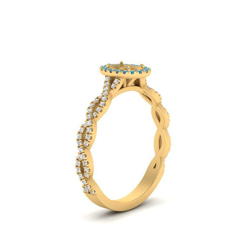 Oval Halo Infinity Vine Engagement Ring Semi Mount
