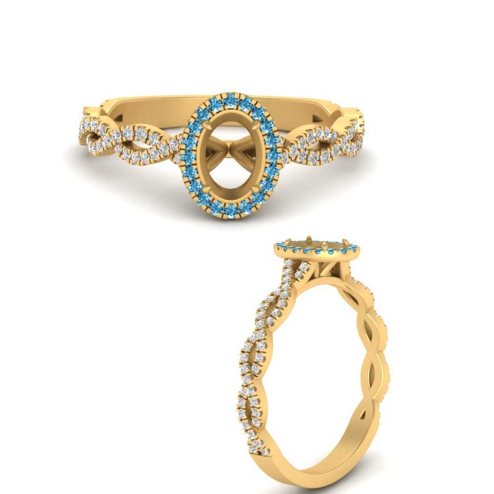 Oval Halo Infinity Vine Engagement Ring Semi Mount