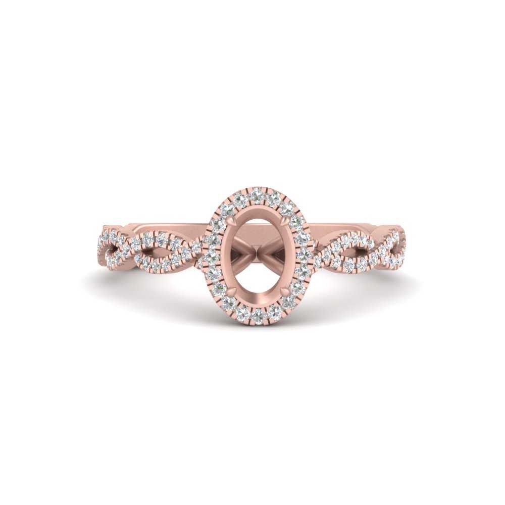 Oval Halo Infinity Vine Engagement Ring Semi Mount