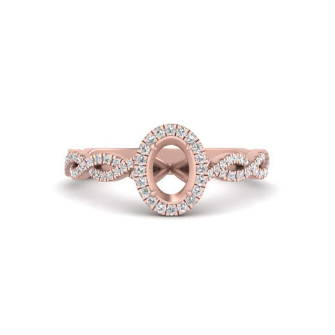 Oval Halo Infinity Vine Engagement Ring Semi Mount
