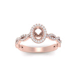Load image into Gallery viewer, Oval Halo Infinity Vine Engagement Ring Semi Mount
