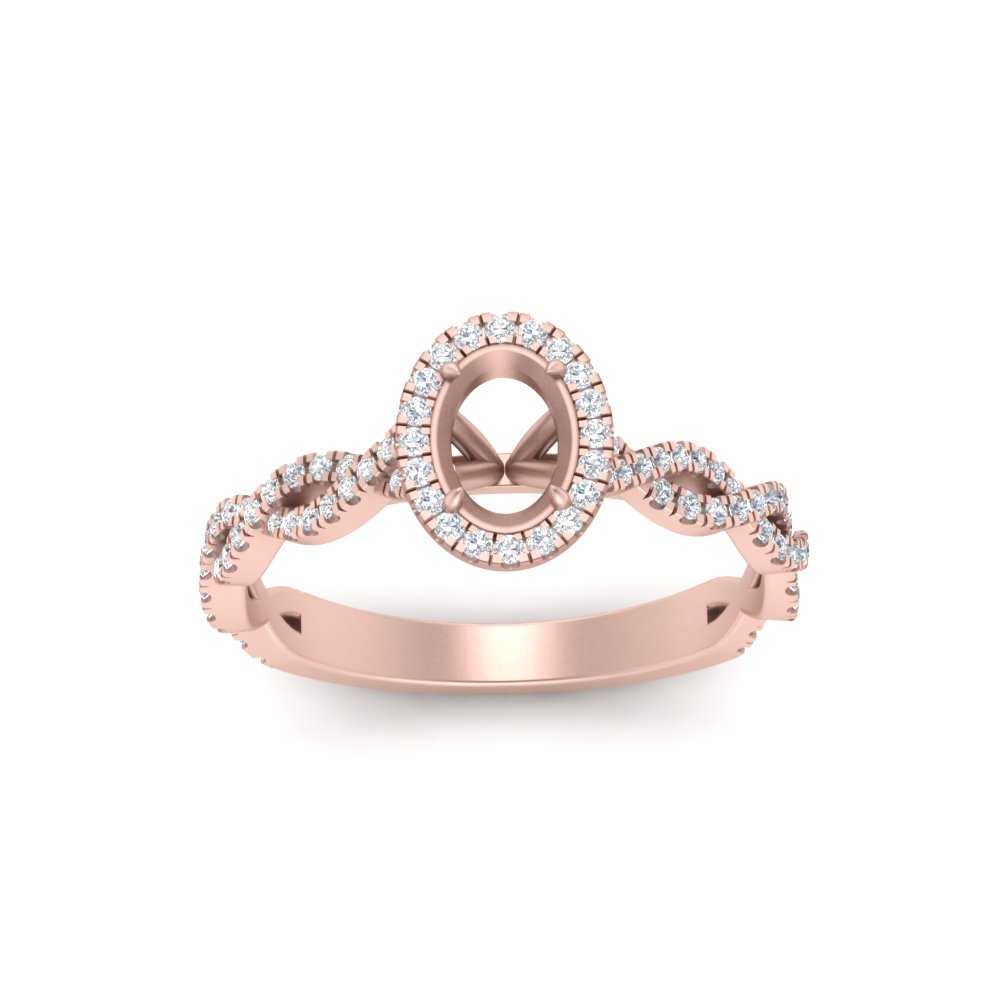 Oval Halo Infinity Vine Engagement Ring Semi Mount