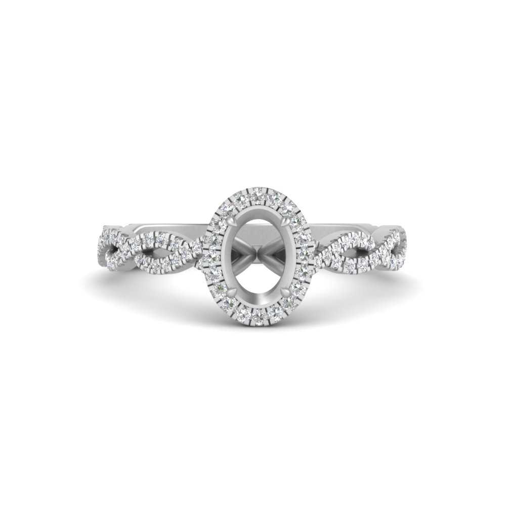 Oval Halo Infinity Vine Engagement Ring Semi Mount