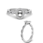 Load image into Gallery viewer, Oval Halo Infinity Vine Engagement Ring Semi Mount
