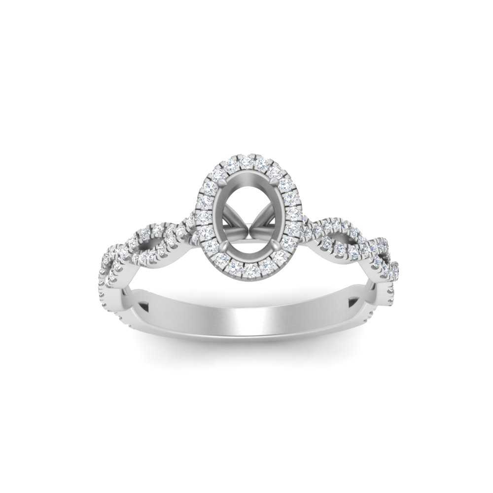 Oval Halo Infinity Vine Engagement Ring Semi Mount