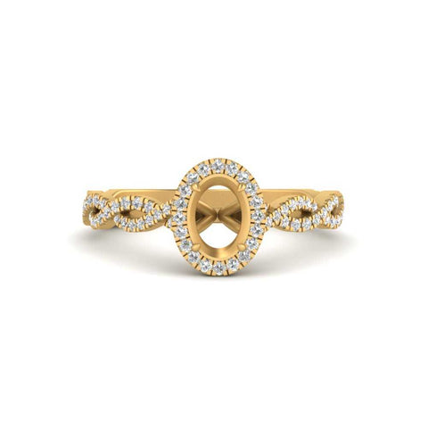 Oval Halo Infinity Vine Engagement Ring Semi Mount