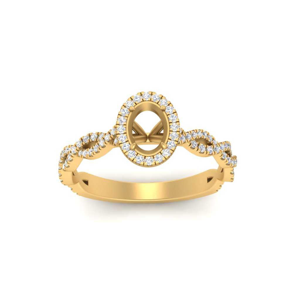 Oval Halo Infinity Vine Engagement Ring Semi Mount
