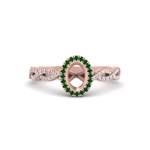Oval Halo Infinity Vine Engagement Ring Semi Mount