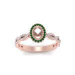 Load image into Gallery viewer, Oval Halo Infinity Vine Engagement Ring Semi Mount
