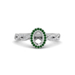 Load image into Gallery viewer, Oval Halo Infinity Vine Engagement Ring Semi Mount
