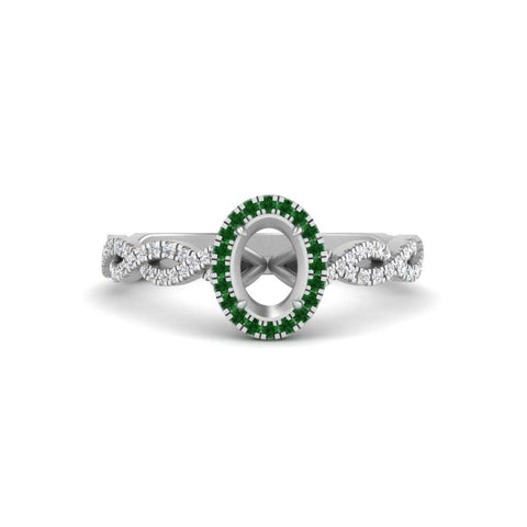 Oval Halo Infinity Vine Engagement Ring Semi Mount