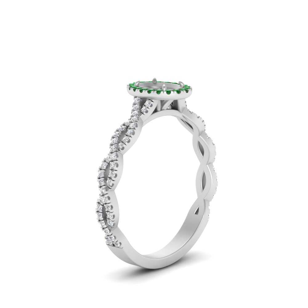 Oval Halo Infinity Vine Engagement Ring Semi Mount