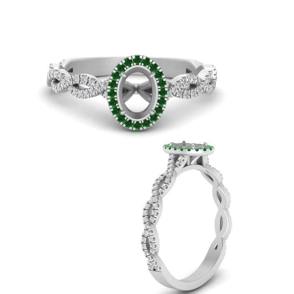 Oval Halo Infinity Vine Engagement Ring Semi Mount