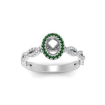 Load image into Gallery viewer, Oval Halo Infinity Vine Engagement Ring Semi Mount
