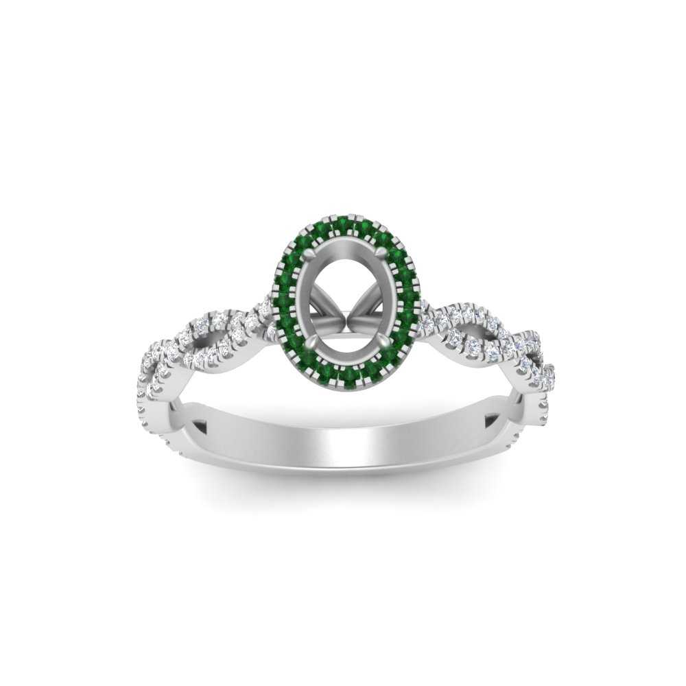Oval Halo Infinity Vine Engagement Ring Semi Mount