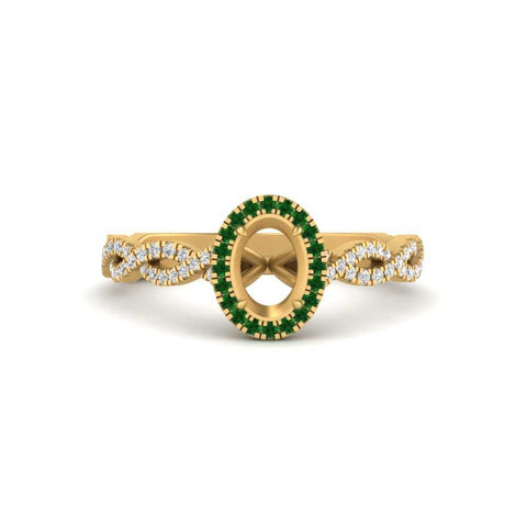 Oval Halo Infinity Vine Engagement Ring Semi Mount