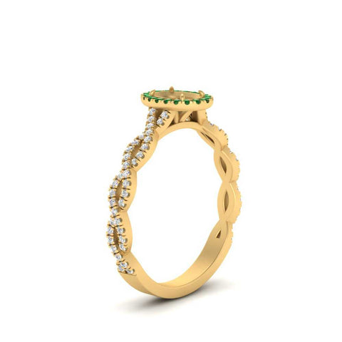 Oval Halo Infinity Vine Engagement Ring Semi Mount