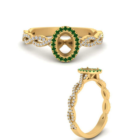 Oval Halo Infinity Vine Engagement Ring Semi Mount