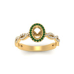 Load image into Gallery viewer, Oval Halo Infinity Vine Engagement Ring Semi Mount
