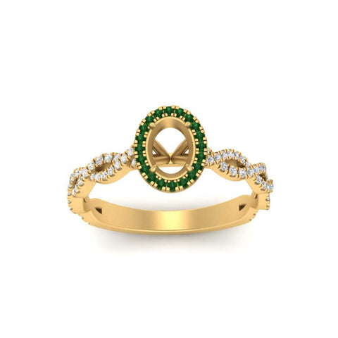 Oval Halo Infinity Vine Engagement Ring Semi Mount