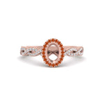 Load image into Gallery viewer, Oval Halo Infinity Vine Engagement Ring Semi Mount
