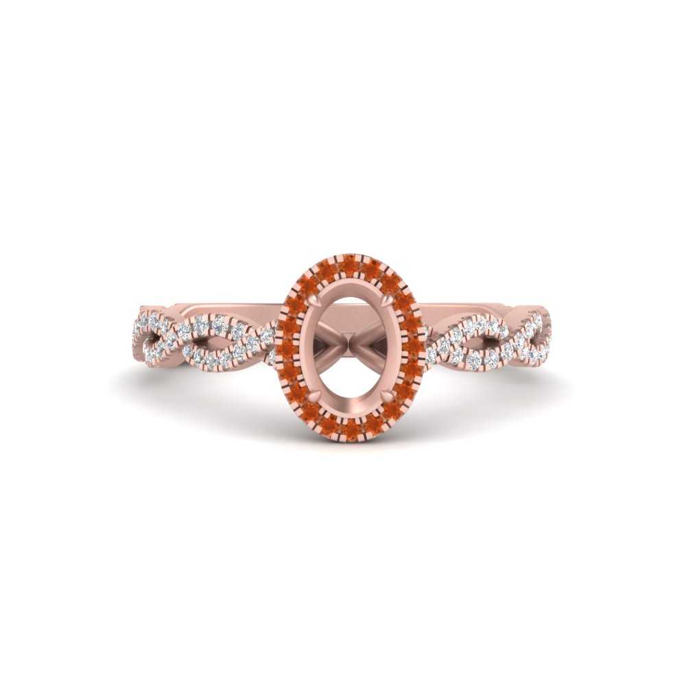 Oval Halo Infinity Vine Engagement Ring Semi Mount