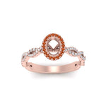Load image into Gallery viewer, Oval Halo Infinity Vine Engagement Ring Semi Mount
