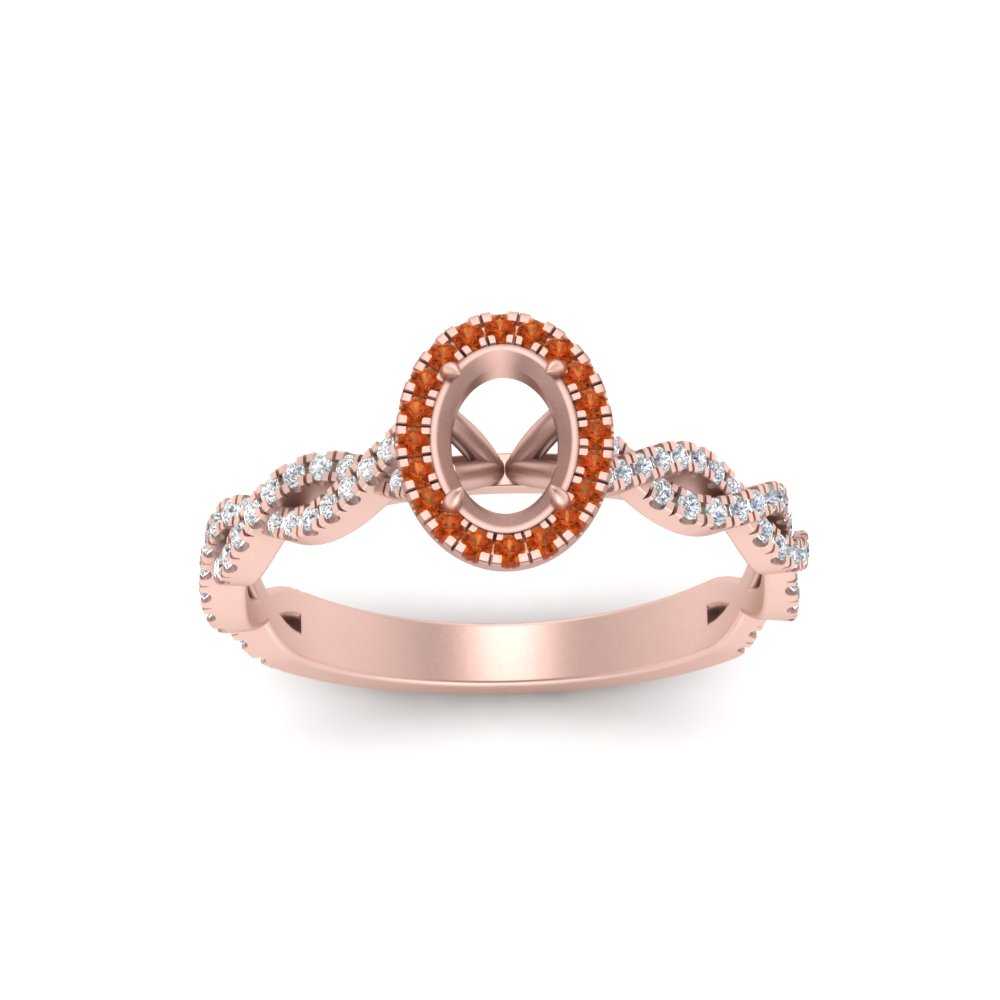 Oval Halo Infinity Vine Engagement Ring Semi Mount